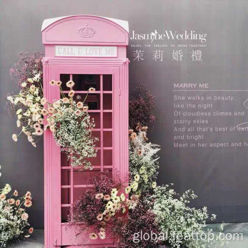 phone booth soundproof;meeting pod Decorative Pink Iron Interior London Telephone Booth Supplier